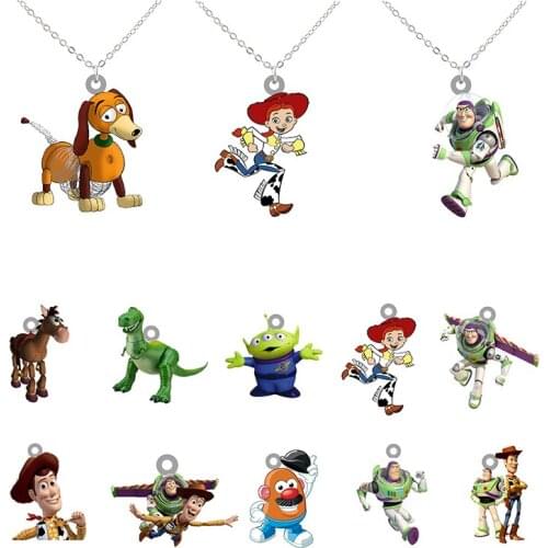 Disney Bonnie Hudy Buzz Lightyear Resin Pendant Necklace Women Toy Story Animation Necklace Fashion Accessories