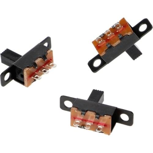 DC 50V 0.5A 3 Solder Lug Pin 2 Position SPDT 1P2T Mini Panel Slide Switches 20 Pcs