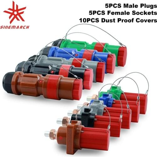 POWERART 400 Amp Male Plug Female Socket Single Pole Power Connector Dust Proof Covers Compatible with Powerlock