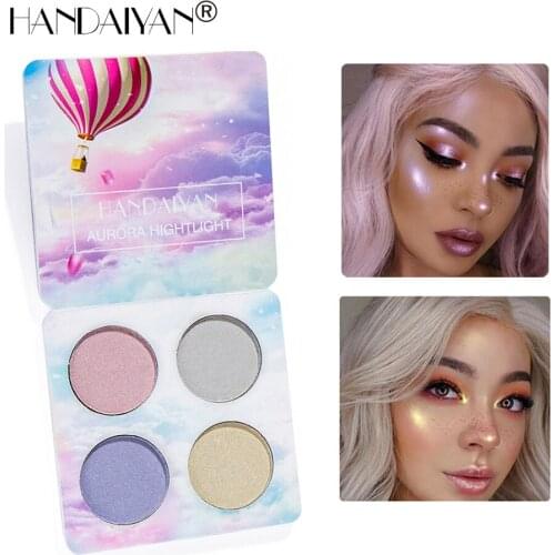 Festival Makeup Heart Shimmer Highlighter Palette Face Cosmetics Baked Pressed Powder Highlighting Contouring Highlight