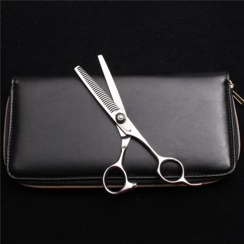6" 17cm 440C Customized Logo Cut Hair 62HRC Professional Hairdressing Scissors C2002 Thinning Shears Hair Scissors Antler Tooth