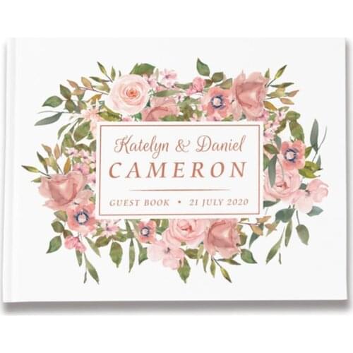 Dusty Pink Wedding Guest Book,Dusty Rose Wedding Sign In Book,Floral Guest Book Photo Album,Wedding Photo Album Guest Book