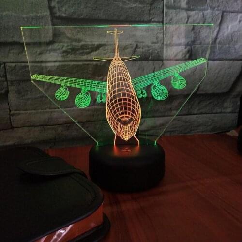 Aircraft Colorful Touch Charging Led 3d Lamp Gift For New Airliner 2018 3d Vision Led Night Light Led Usb Kids Lamp