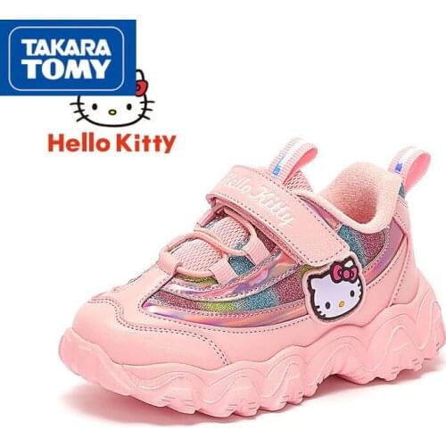 TAKARA TOMY comfortable cartoon Hello Kitty daddy shoes simple non-slip breathable plus velvet lining childrens casual shoes