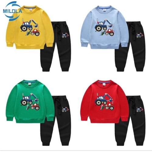 Fashion Children Suit Boys Girl Cartoon Suits Baby Knit pullovers Hoodies Pants 2Pcs/Sets Spring Toddler Cotton Tracksuits Hot