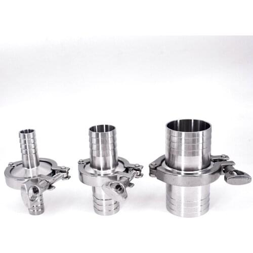 A Set 6 8 10 12 14 16 19 25 32 38 45 51mm Hose Barb x 0.5" 1" 1.5" 2" Tri Clamp SUS 304 316L Stainless Sanitary Fitting Homebrew