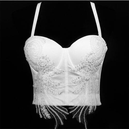 Crop Top Women Camis Halter Top Camisole 2020 Summer Sexy Sleeveless New Fashion Mesh Push Up Bralet Womens Corset Bustier Bra