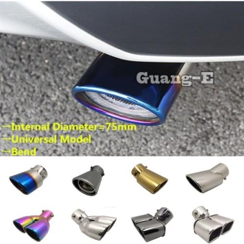 Internal Diameter=75mm/Universal Model/Bent Car Styling Muffler Back End Pipe Dedicate Exhaust Tip Tail Outlet Vent 1pcs