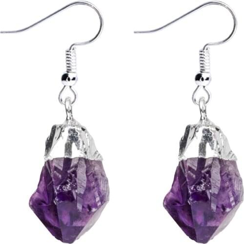 1 Pair Of Natural Crystal Pendant Earrings Natural Crystal Pendant Earrings Jewelry Wedding Party Gift Jewelry