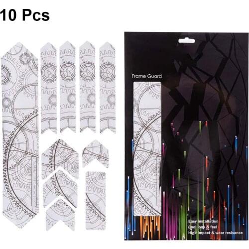 10PCS 3D Bicycle Sticker Mountain Bike Frame Protection Stickers Waterproof Wear-Resistant Anti-Slip Protector Road Bike Sticker