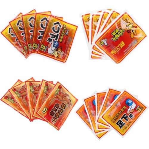 10Pcs Body Warmer Stick Lasting Heat Patch Keep Hand Feet Foot Warm Paste Pads D0UE