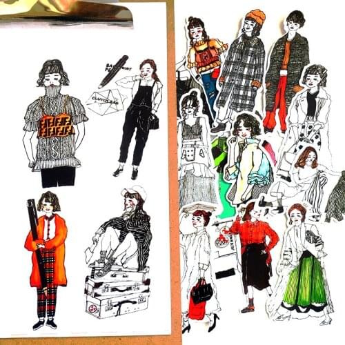 17PCS/23pcs Fashion girl Stickers Crafts And Scrapbooking stickers kids toys book Decorative sticker DIY Stationery