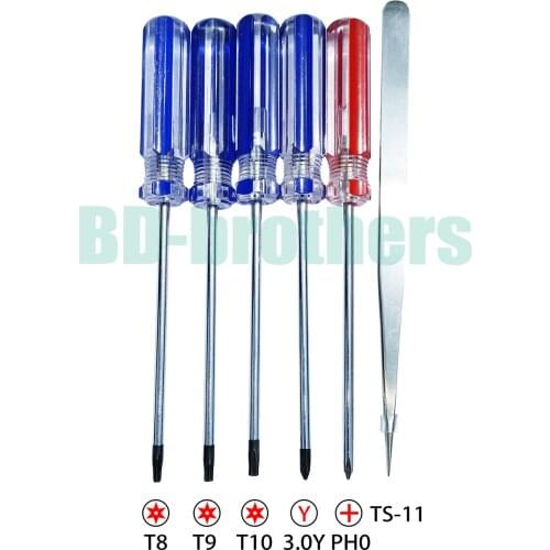 3.0Y Triwing PH0 T8 T9 T10 With Hole Torx Screwdrivers Kit Key With Jerry Bag Package for PS3 PS4 XBOX Repair 100sets/lot