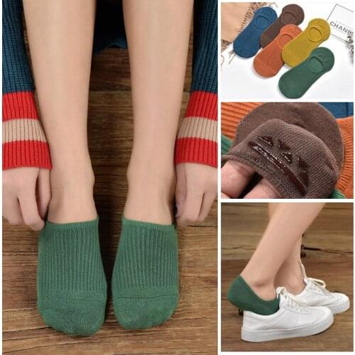 5 Pairs/Lot Socks Women No show Women Socks Cotton Low Cut Invisible Liner White Black slippers low cut ped funny socks kawai