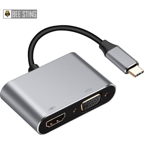 Type-c to hdmi compatible 4k vga usb c 3.0 hub adapter, suitable for macbook nintendo samsung s9 dex huawei p20 xioami 10 TV