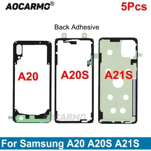 Aocarmo 5Pcs/Lot For Samsung Galaxy A20 A20S A21S Back Cover Adhesive Sticker Glue Replacement Parts