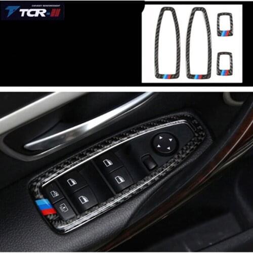 Car styling For BMW F20 F21 F30 F34/ 1 Series 2 Series 3 Series gt Carbon fiber window lift panel accessories car stickers 3D