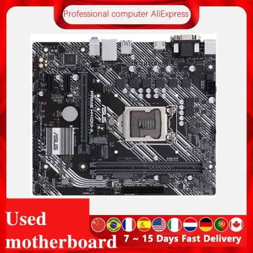 Used motherboard For Asus PRIME H410M-A Original Desktop Intel H410 H410M DDR4 Motherboard LGA 1200 i7/i5/i3 USB3.0 M.2 SATA3