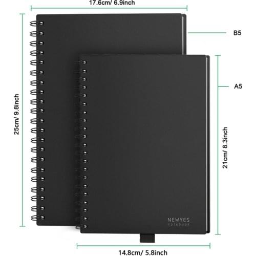 A5 B5 Smart Reusable Erasable Notebook Paper Erase Notepad Note Pad Lined With Pen Pocketbook Diary Office School Drawing Gift