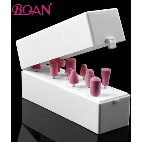 BQAN 30 Holes Dustproof Container Holder Nail Drill Bit Storage Box Grinding Head Bits Display Stand Rack Manicure Tool