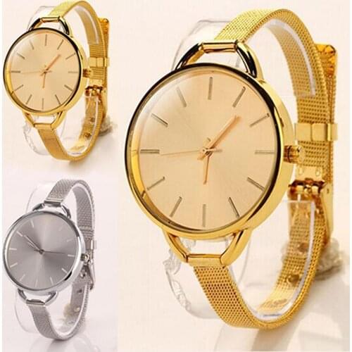 Womens Fashion wristwatch Ultra-thin Slim Mesh Strap Clock Quartz Analog Wrist Bracelet Watch reloj mujer Female Watch