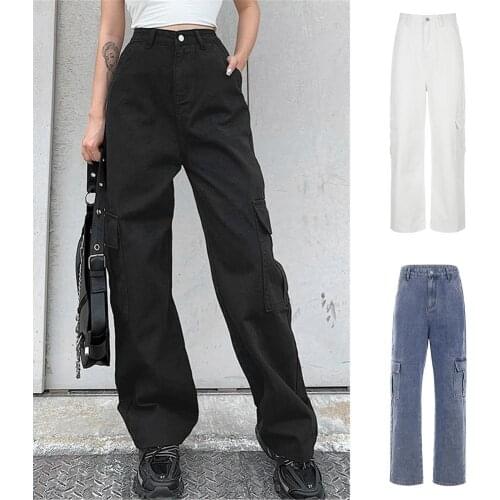 Boyfriend Jeans Women Y2K Summer Denim Solid High Waist Loose Casual Straight Korean Streetwear Lady Trouser