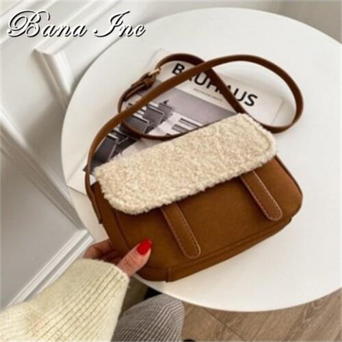 Elegant Female Square Tote Bag 2021 Fashion New High Quality Soft Plush Womens Designer Handbag Chain Shoulder Messenger Bag