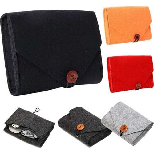 1 Pcs Coin Key Package Mini Felt Pouch Home Storage Organization Earphone SD Card Power Bank Data Cable Travel Organizer