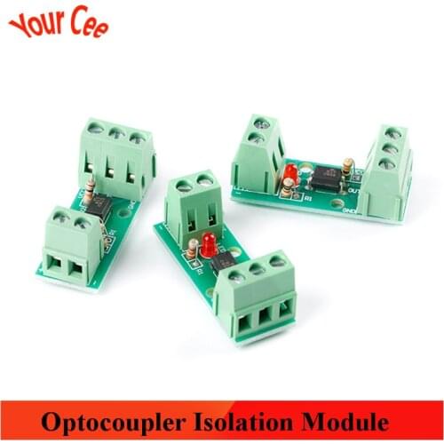 1-Channel Optocoupler Isolation Module Photoelectric Isolator Optical Coupler EL817 PC817 Card Rail Bracket 3-5V 12V 24V Input