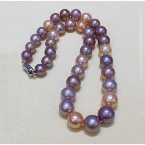 Classic 45cm 10-13mm Large Neary Round multi color Edison pearls strand choker necklace string for women Mum Lover High luster