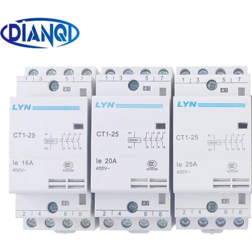AC Contactor auxiliar de partida KOHTAKTOP CT1 CT1-25 16A 20A 25A 4P 220V 230V 50 or 60HZ Din rail Household
