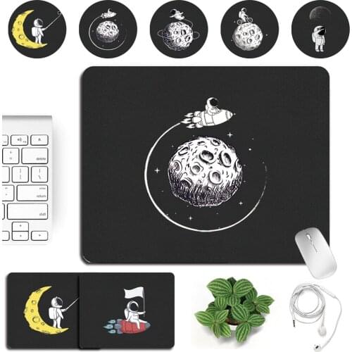 Computer Mousepad Anti-slip Gamer Mouse Pad Astronaut Pattern Print Series Mouse Pad Small Waterproof Office Desk Accessories