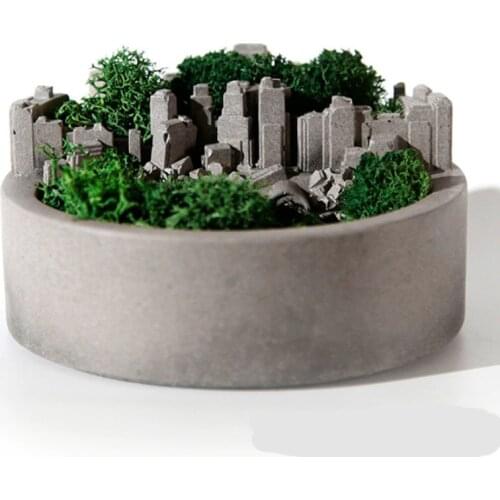 Creative Round Planter Silicone Cement Gypsum Mold DIY Concrete Ceramic Flower Pot Mold Micro landscape Home Garden Decor