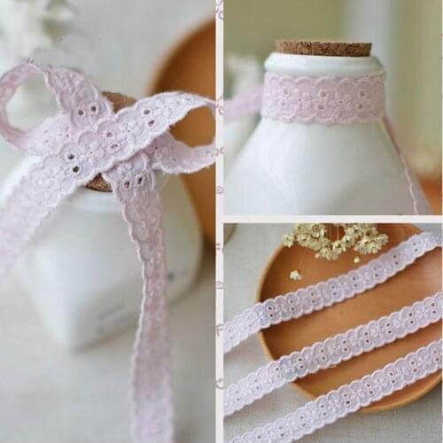 Free shipping Hollow Pink clothing cotton lace trim ribbon DIY sewing on Lace material 10yards/lot-Wind
