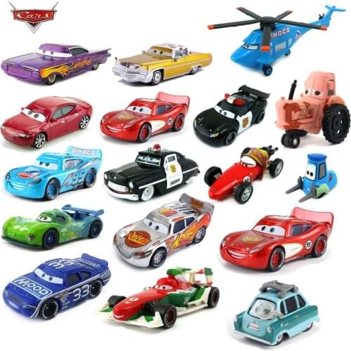 Disney Pixar Racing 3 40 style electroplated gold McQueen and Raymond 1:55 die-cast car metal alloy boy childrens toy gift