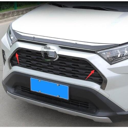 For Toyota RAV4 RAV 4 2019 2020 ABS Chrome Car Front Grill Grille Cover Decorative Trim Strips Car Styling Accessories