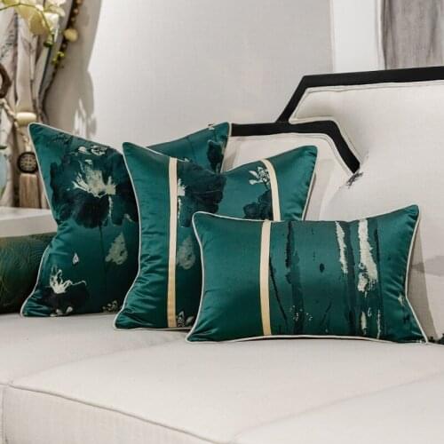 Chinese Style Yellow Brown Cushion Covers Soft Embroidery Lotus Flower Leaf Pillow Cases Home Decorative Sofa Car 45X45 50X50CM