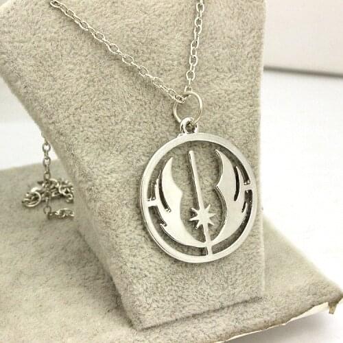 Stainless steel movie jewelry Star Wars Jedi Order Necklace,Silver Plated Pendant necklace