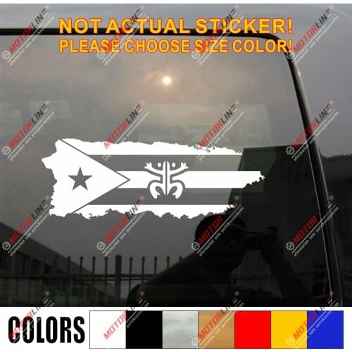 Puerto Rico Map Flag Decal Sticker Car Vinyl Coqui pick size color no bkgrd