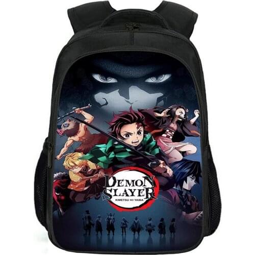 Demon Slayer: Kimetsu No Yaiba Teenage Mochila Escolar School Backpacks Bag Boys&Girls Large Student School Bag