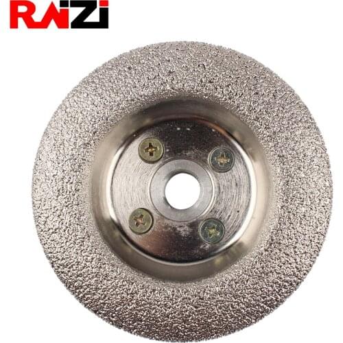 Raizi 4 Inch Vacuum Brazed Contour Diamond Cup Grinding Wheels For Granite, Marble, Engineered Stone Grit 35/45-100/120