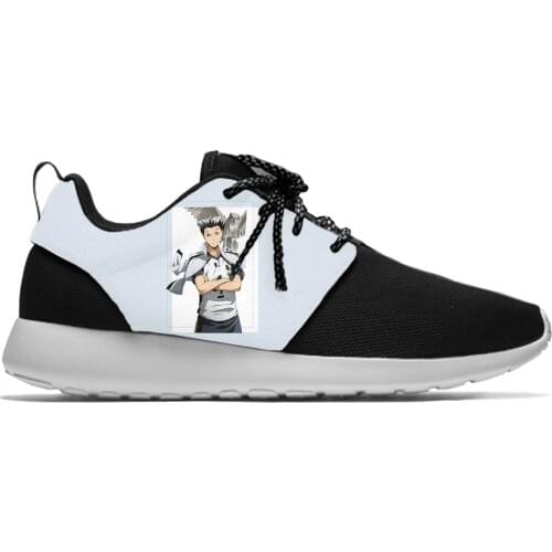Japanese Anime Manga Haikyuu Bokuto Kotaro Kuroo Sport Running Shoes Casual Breathable Lightweight 3D Print Men Women Sneakers