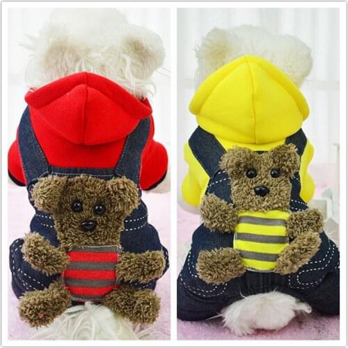 Winter Clothing for Dogs Jackets and Coats Soft Dog Outfit Halloween Hooded Cotton Warm Jean Clothes for Dogs Puppy Chihuahua