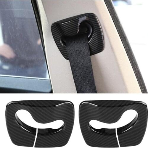 2pcs Carbon Fiber Style Car Interior Seat Safety Belt Cover Trim Decoration for BMW 5 series F10 2011-2016