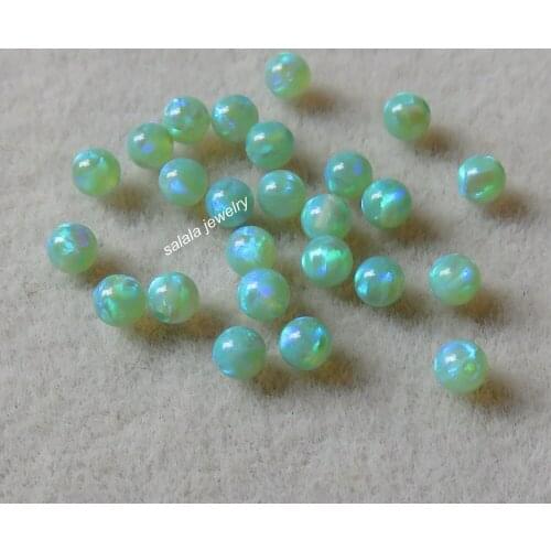 200pcs /lot 2.5mm Round Ball Cut Opal OP62 Jungle Green Round Opal,Synthetic Round Ball Fire Opal Beads