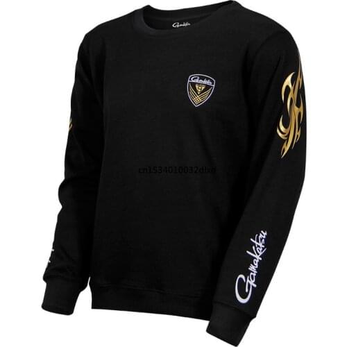 2021 1PC Gamakatsu Men Warm Long Sleeves Fishing Clothes O-Neck Fishing Sweater Clothing for Camping Hiking