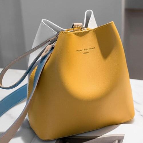 2021 Fashion Bucket Shoulder Bags For Women Crossbody Bag Female Messenger Bags Ladies New Soft PU Leather Shoulder Bags Handbag