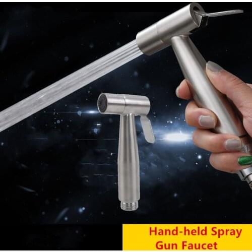 304 Stainless Steel Bathroom Toilet Hand-held Booster Spray Gun Water Saving Bathroom Shower Head Household Spray Gun Faucet