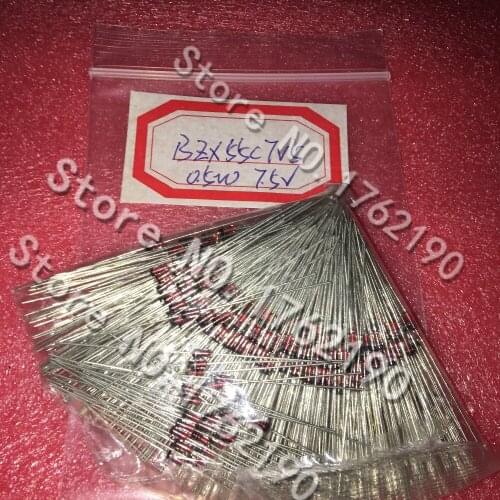 500PCS/LOT BZX55C7V5 1 / 2W Zener Diode 7.5V 0.5W D0-35