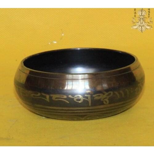 6" YOGA Tibet Singing Bowl HIMALAYAN hand hammered CHAKRA MEDITATION Buddha of bowls Antique Garden Decoration Silver Brass